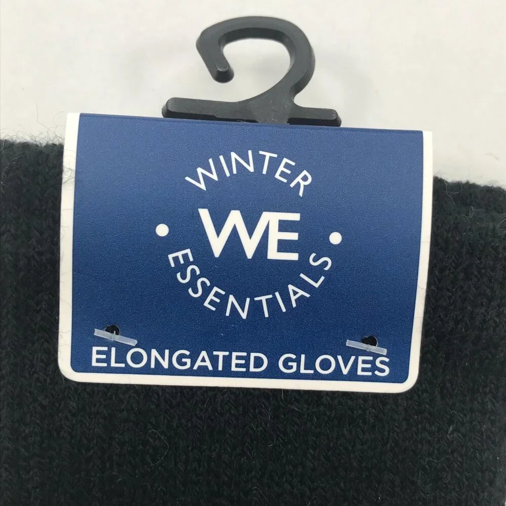 Winter Essentials Women's One Size Black Texting Elongated Gloves New